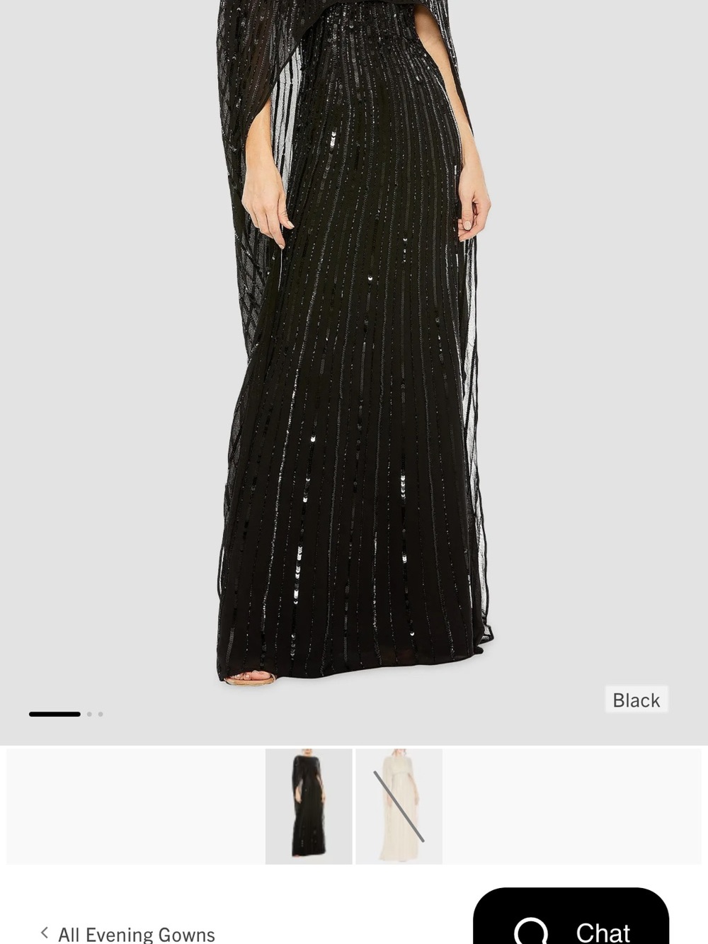 Mac Duggal Black Sequin Striped Maxi Skirt